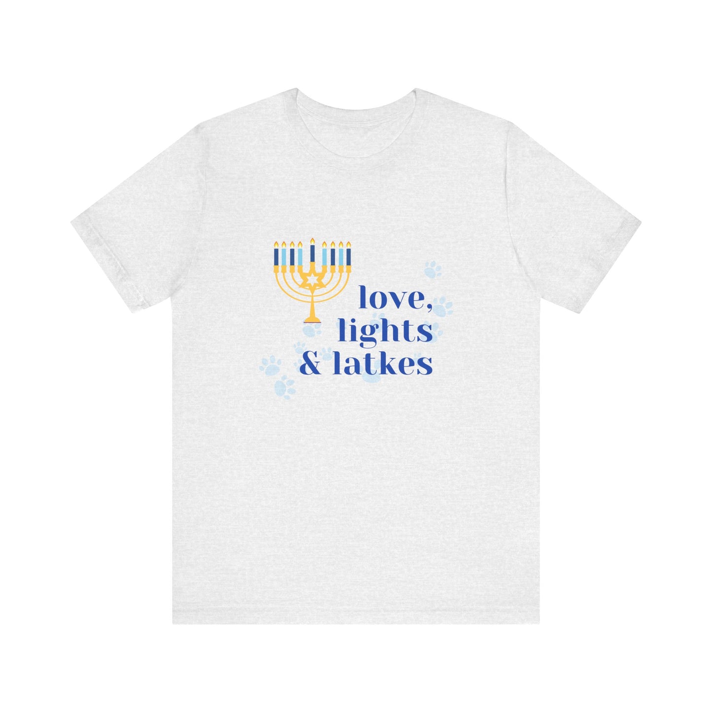 Love, Lights & Latkes Unisex Short Sleeve Tee