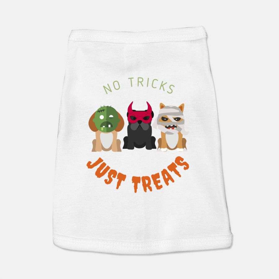 No Tricks Just Treats Halloween Dog Tank