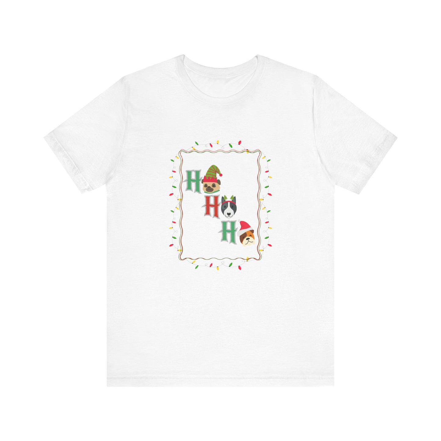 Ho Ho Ho Christmas Dogs Unisex Short Sleeve Tee