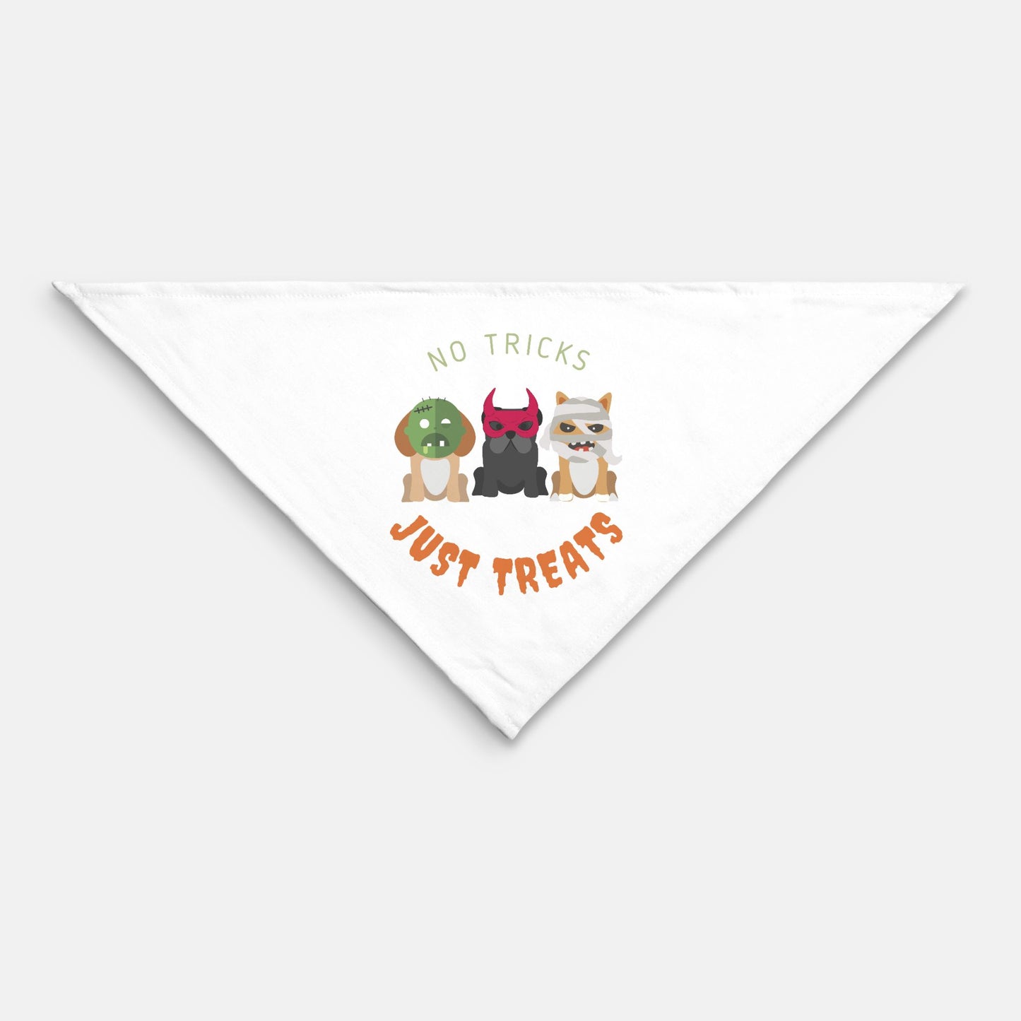 No Tricks Just Treats Large Pet Bandana