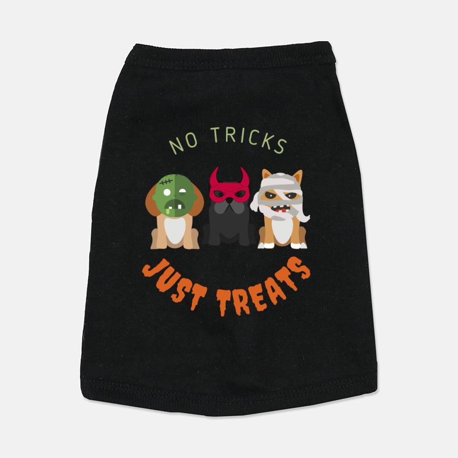 No Tricks Just Treats Halloween Dog Tank